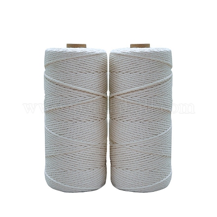 ニット用木綿糸  ホワイト  4mm  約109.36ヤード（100m）/ロール&nbsp;LS-KNIT-PW0001-04D-1