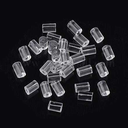 プラスチック製ピアスキャッチ  ピアスバックキャッチ  コラム  透明  3x3mm  穴：0.5mm&nbsp;KY-R011-07-1