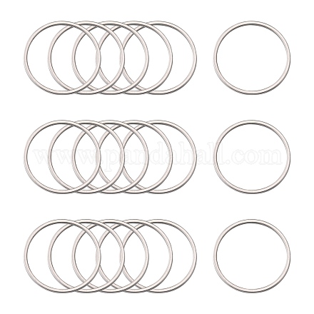 変色しにくい304ステンレススチール製リンクリング  ステンレス鋼色  25x1mm  内径：22.5mm&nbsp;STAS-T047-15A-1
