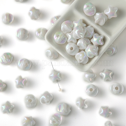UV Plating Iridescence Opaque Resin Beads&nbsp;PW-WGAA5D0-03-1
