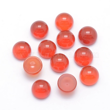 天然石カーネリアンカボション  染め＆加熱  半円  6x3~3.5mm&nbsp;G-P393-R03-6mm-1