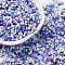 Two Tone Baking Paint Glass Seed Beads, Round Hole, Peanut, Mauve, 4.5x2.5x2.5mm, Hole: 1mm, about 4500pcs/pound
