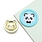 Round Brass Stamp Heads, Golden, Panda, 25mm