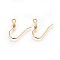 304 Stainless Steel Earring Hooks, with Horizontal Loop, Golden, 15.5x16x0.7mm, Hole: 1.8mm, 21 Gauge, Pin: 0.7mm