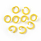 Spray Painted Iron Open Jump Rings, Round, Yellow, 17 Gauge, 8~8.5x1.2mm, Inner Diameter: 5~6mm