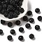 Pave Disco Ball Beads, Polymer Clay Rhinestone Beads, Grade A, Round, Jet, Rhinestone: PP13(1.9~2mm), 6 Rows Rhinestone, 10mm, Hole: 1.5mm