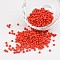 8/0 Opaque Colours Round Glass Seed Beads, Red, 3mm, Hole:1mm, about 1101pcs/50g