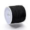 Nylon Thread, Braided Nylon String, Chinese Knotting Cord, for Beading Jewelry Making, Black, 0.8mm, about 109.36 yards(100m)/roll