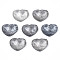 Transparent Resin Cabochons, Water Ripple, Heart, Gray, 17x21x7.5mm