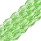 Transparent Glass Beads Strands, Faceted, Oval, Lawn Green, 8x5.5mm, Hole: 1mm, about 68~70pcs/strand, 20.07~20.86 inch(51~53cm)