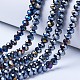 Electroplate Glass Beads Strands&nbsp;EGLA-A044-P6mm-B18-1
