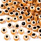 樹脂ビーズ  フラットラウンド  ナザールボンジュウ  オレンジ  7.5~8x5~6mm  穴：1.8~2mm&nbsp;RESI-S339-6x8-23-1