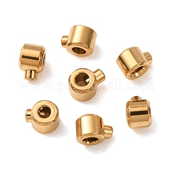 304 Stainless Steel Crimp Beads, Column, Ion Plating(IP), Golden, 4x2.5x3mm, Hole: 1.5mm