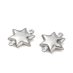 304ステンレススチールコネクタチャーム  ステンレス鋼色  スター  17x15x3.5mm  穴：1mm&nbsp;SA-CBAD574-04B-P