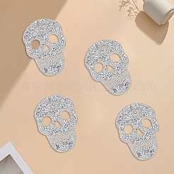 7Pcs Skull Glitter Resin Hotfix Rhinestone&nbsp;DIY-GF0014-22B