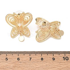 女性用合金スタッドピアス  蝶  ゴールドカラー  28x23.5mm&nbsp;AL-CBA8E6F-01G