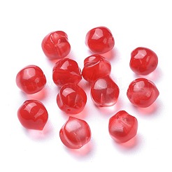 透明ガラスビーズ  片穴  染め＆加熱  桃  ミックスカラー  11.5x11.5x11mm  穴：1mm&nbsp;GLAA-M040-B