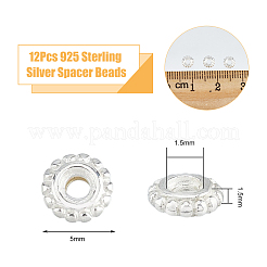 12Pcs 925 Sterling Silver Granulated Spacer Beads&nbsp;STER-DC0001-31