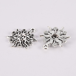Tibetan Style Alloy Pendants Rhinestone Settings&nbsp;TIBE-N010-70AS-RS