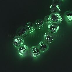Luminous Handmade Lampwork Silver Foil Beads Strand&nbsp;FOIL-N029-03A
