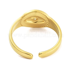 Real 18K Gold Plated 304 Stainless Steel Open Cuff Rings for Women&nbsp;LS-RJEW-B061-01G-02