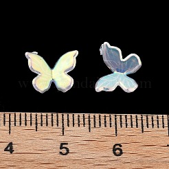 蝶 虹 虹色 メッキ アクリル カボション  ネイルケアの装飾の付属品  ホワイトスモーク  8x10x3mm&nbsp;PACR-B003-02
