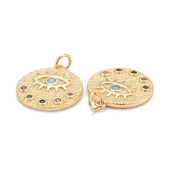 Brass Micro Pave Colorful Cubic Zirconia Pendants&nbsp;KK-Z023-10G