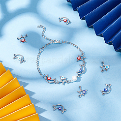 24Pcs 6 Styles 304 Stainless Steel Enamel Connector Charms&nbsp;STAS-DC0010-36