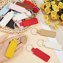 24Pcs 8 Colors PU Leather Keychain&nbsp;KEYC-SC0001-30