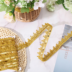 14~15 Yards Sparkle Style Purl Polyester Ribbons&nbsp;SRIB-GL0001-01