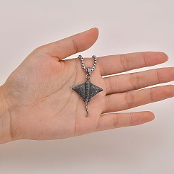 男性向けオーシャンアロイエイペンダントネックレス  ブラック  17.72インチ（45cm）&nbsp;WG70F57-01