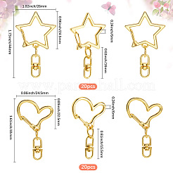 40Pcs 2 Styles Zinc Alloy Spring Gate Rings&nbsp;FIND-SP0004-04D