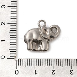 304ステンレスペンダント  象のチャーム  ステンレス鋼色  20x18x4mm  穴：2.5mm&nbsp;STAS-M070-28P