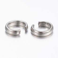 変色しにくい201ステンレススチール製オープン丸カン  ステンレス鋼色  12ゲージ  8x7x2mm  穴：5mm&nbsp;STAS-H434-49P
