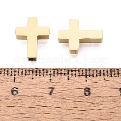 イースター 304 ステンレススチールビーズ  クロス  イオンプレーティング（ip）  18KGP本金メッキ  13x10x3mm  穴：1.6~1.8mm&nbsp;STAS-N131-01G