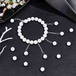 つや消しの丸い天然マグネサイトビーズ連売り  染め＆加熱  ホワイト  8mm  穴：1mm  約47個/連  15インチ  1連売り/箱&nbsp;G-AR0003-23