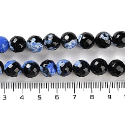 ファイヤーアゲートクラックルビーズ連売り  染め＆加熱  多面カット  ラウンド  藤紫色  10mm  穴：0.8mm  約37個/連  14''（35.5センチメートル）&nbsp;G-M437-A01-01J