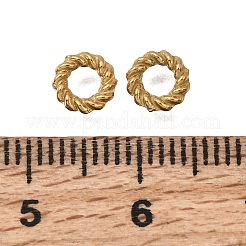 304ステンレススチールリンクリング  イオンプレーティング（ip）  ツイストリング  18KGP本金メッキ  6x1.5mm  内径：2.8mm&nbsp;STAS-L315-057G