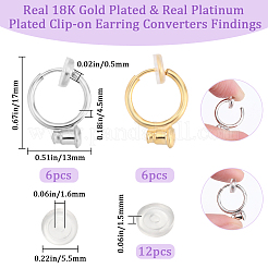 12Pcs 2 Color Brass Clip-on Earring Converters Findings&nbsp;KK-BBC0010-05