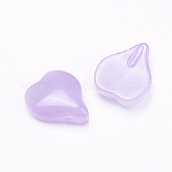 ガラスチャーム  花弁の形  混合スタイル  ミックスカラー  15x12x4.5mm  穴：1mm&nbsp;GLAA-H016-02B-M
