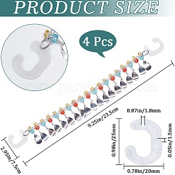 フック付きプラスチック製シューチェーン2セット  タッセル靴の装飾  ティアドロップ  235mm  2個/セット&nbsp;FIND-CP0001-91B