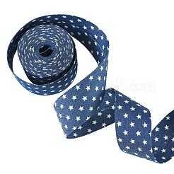 ポリエステルリボン  洋服アクセサリー  マリンブルー  スター  1-5/8インチ（40mm）&nbsp;OCOR-TAC0023-38C