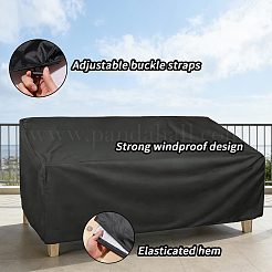 ポリエステル製屋外用家具カバー  ブラック  1040x2000x3mm&nbsp;AJEW-WH0481-639