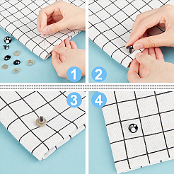 プラスチック安全目  人形作り用品  ブラック  11x9x7mm  ピン：4mm  20pc&nbsp;DIY-PH0002-38