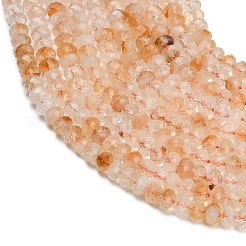 加熱された天然シトリンビーズ連売り  多面カット  ロンデル  6x4mm  穴：1mm  約94個/連  14.84~14.92''（37.7~37.9センチメートル）&nbsp;GG-CBA41EF-B01-6x4mm