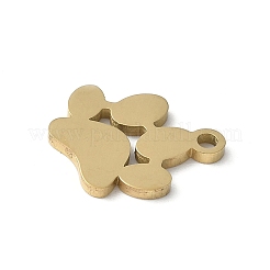 304ステンレスペンダント  連続猫爪チャーム  足跡  12.5x12.5x1.5mm  穴：1.6mm&nbsp;LS-STAS-E501-01G-01