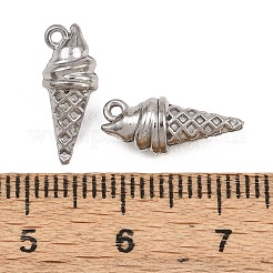 304ステンレスペンダント  アイスクリームチャーム  ステンレス鋼色  15x6mm  穴：1mm&nbsp;STAS-B167-23B-P