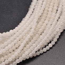 Natural White Jade Round Bead Strands&nbsp;G-G735-08-8mm