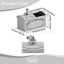 Tibetan Style Alloy My First Curl and My First Tooth Book Keepsake Box&nbsp;ODIS-WH0043-74B