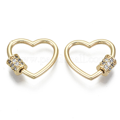 Brass Micro Pave Cubic Zirconia Screw Carabiner Lock Charms&nbsp;KK-R136-063-NF
